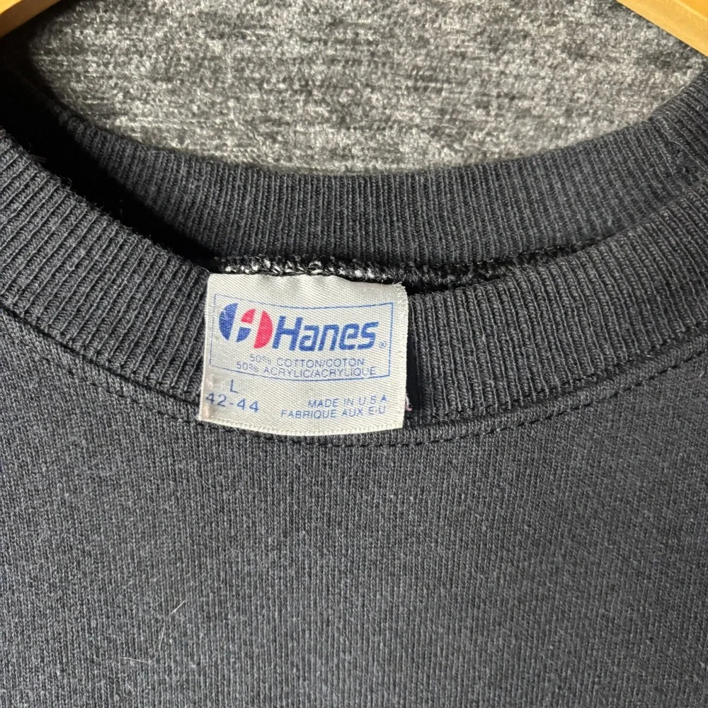 90s Vintage Hanes San Francisco Bay Watch Sweatshirt Black L Made in USA Raglan